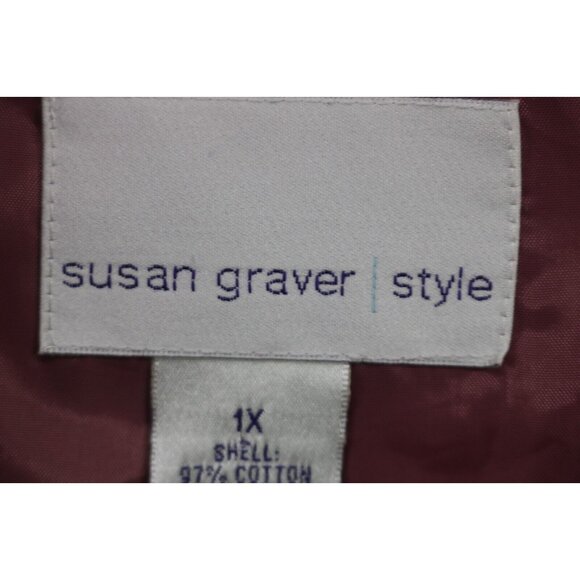 Susan Graver Animal Print Corduroy Blazer-Size 1X-Pockets - Picture 7 of 12